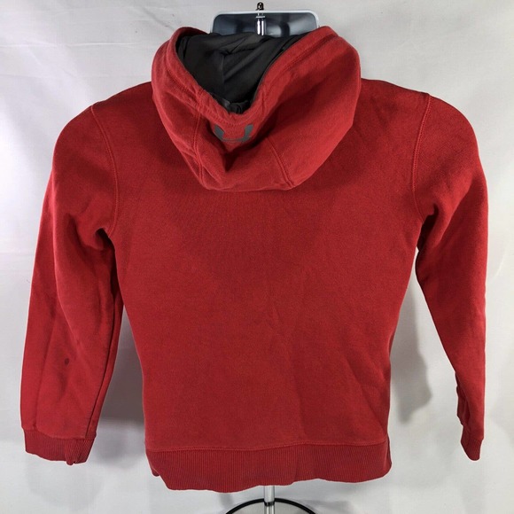 Under Armour Threadborne Hoodie Size Youth Medium Red Hooded Sweatshirt Pullover - Picture 6 of 11